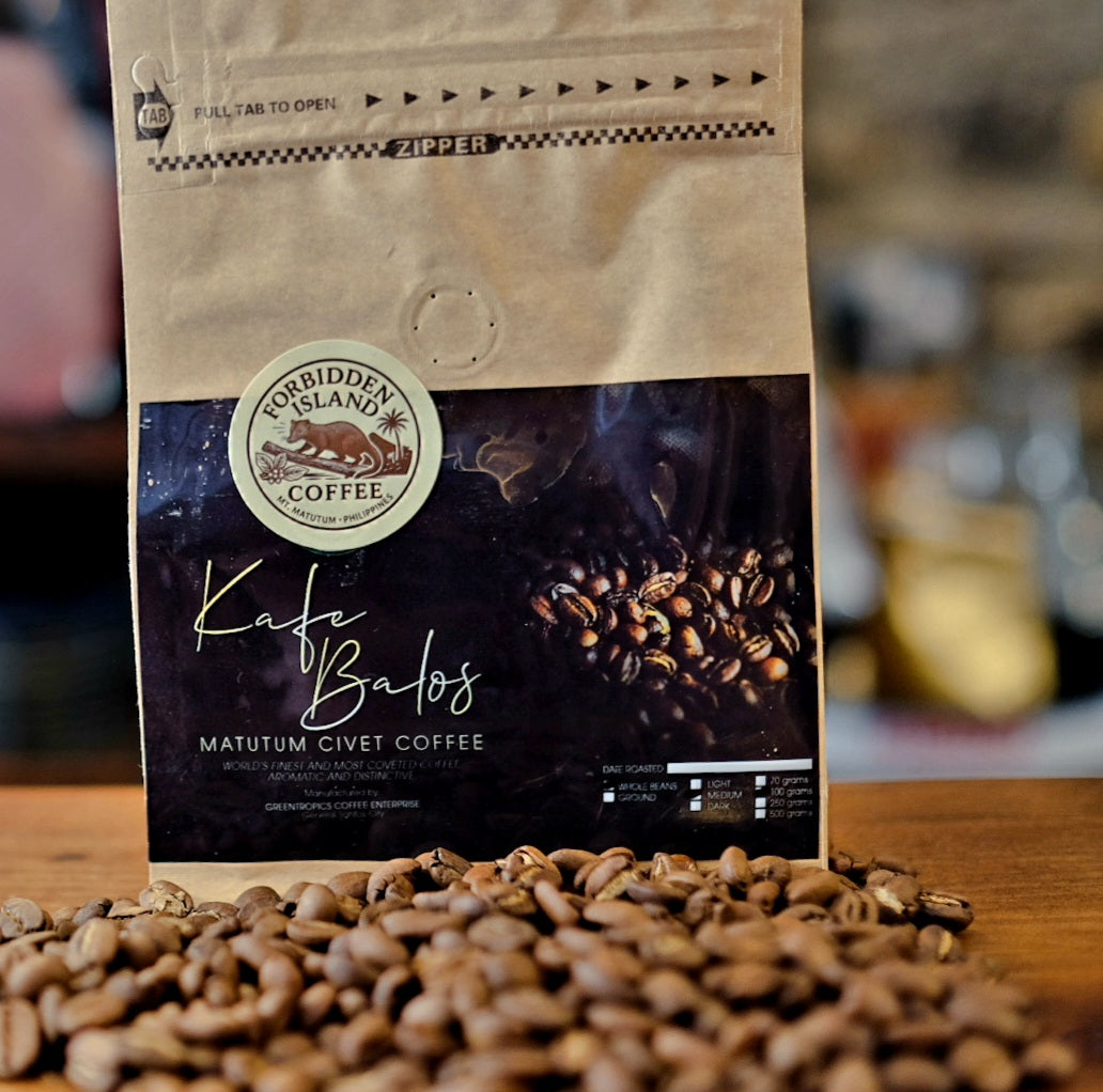 1KG Civet Coffee - KAFE BALOS  100% Wild & Authentic Light or Medium Roast Full Bean/\Grounded