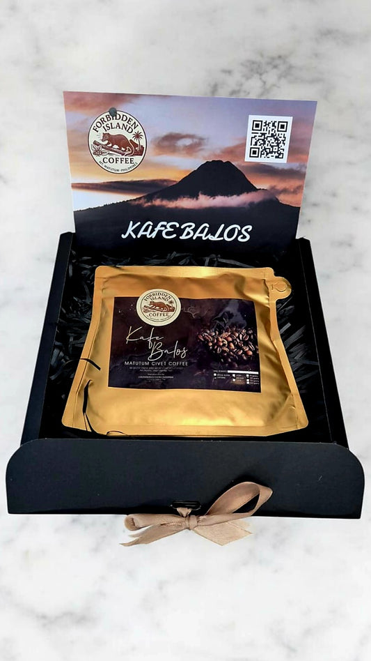 GIFT BOX - 100g Civet Coffee - KAFE BALOS  100% Wild & Authentic Light/Medium Roast Full Bean/Grounded
